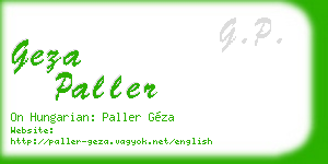 geza paller business card