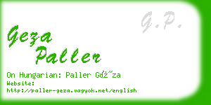 geza paller business card